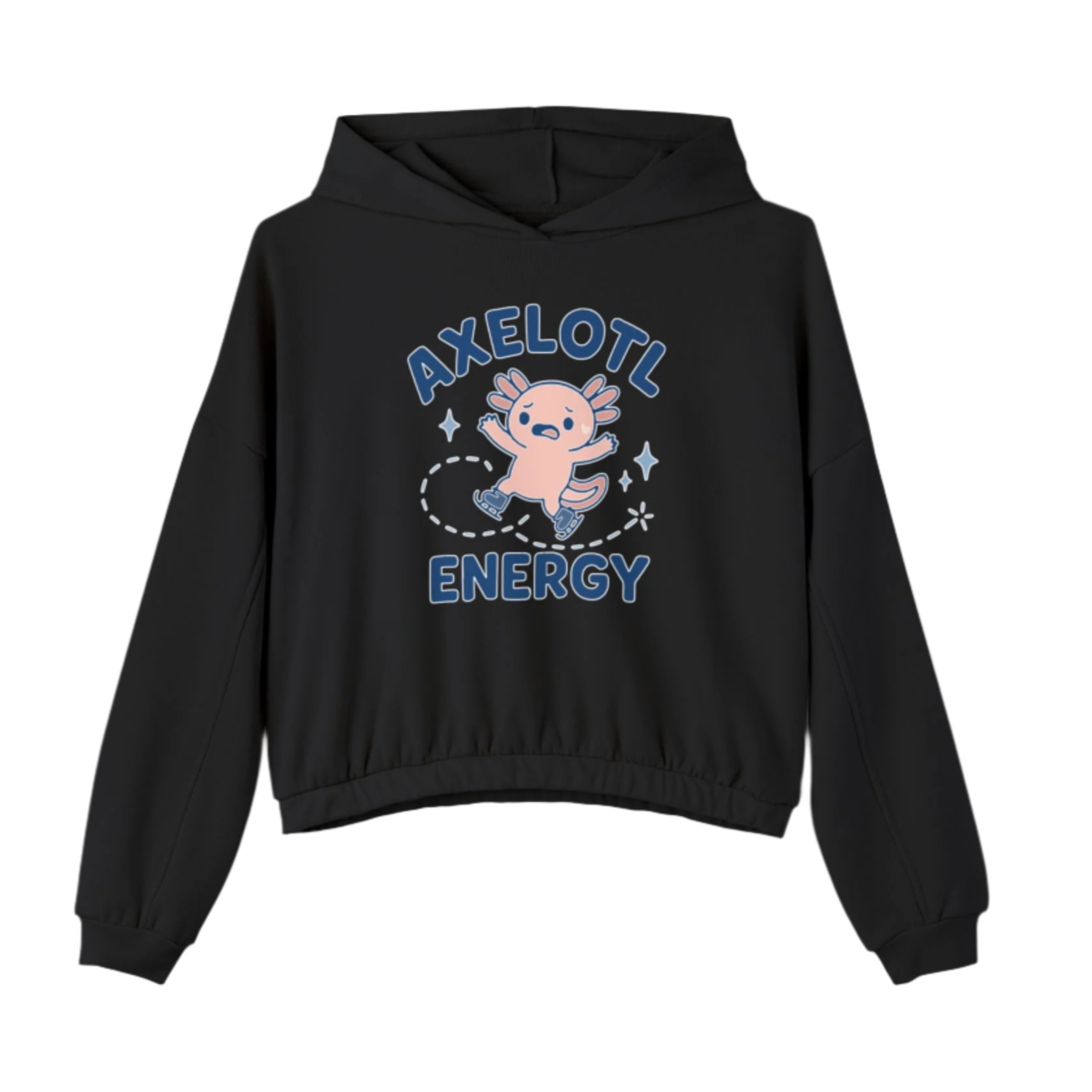 'Axelotl Energy' Women’s Cinched Bottom Hoodie - Adults Skate Too LLC