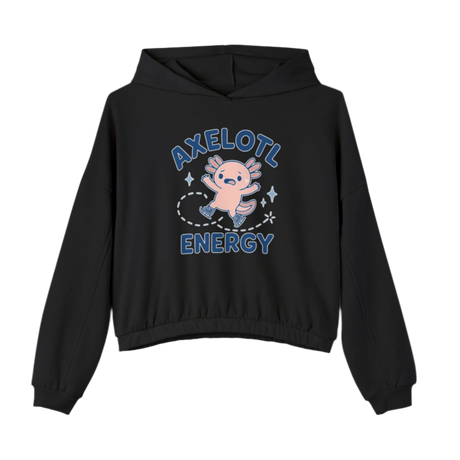 'Axelotl Energy' Women’s Cinched Bottom Hoodie - Adults Skate Too LLC
