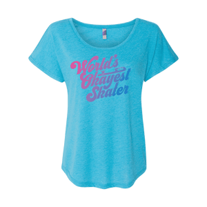 World's Okayest Skater Dolman Tee - Adults Skate Too LLC