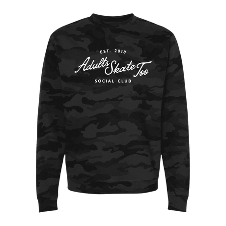 Social Club Camo Sweatshirt - Adults Skate Too LLC