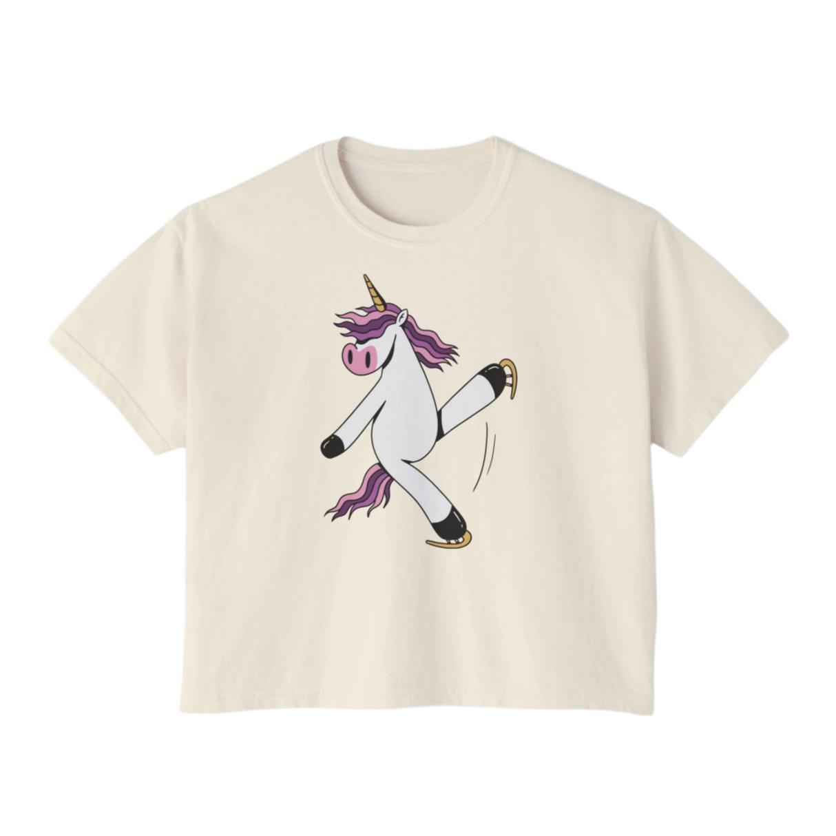 Skating Unicorn Women's Boxy Tee