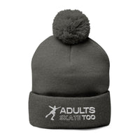 Adults Skate Too Pom Embroidered Beanie