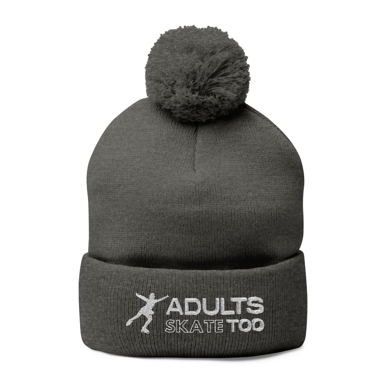 Adults Skate Too Pom Embroidered Beanie