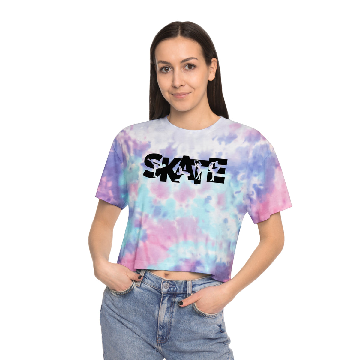 SKATE Women's Tie-Dye Crop Tee - Adults Skate Too LLC