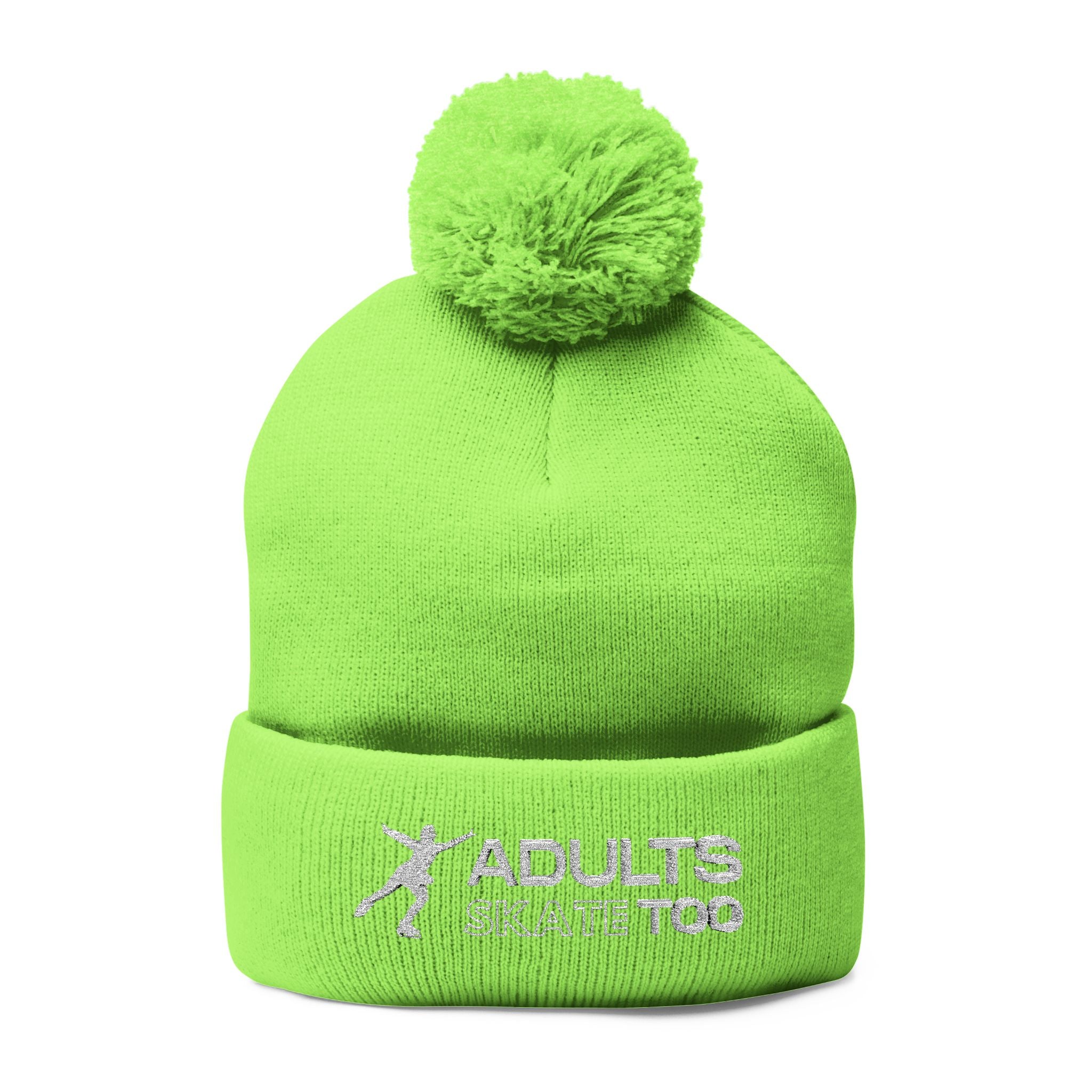 Adults Skate Too Pom Embroidered Beanie
