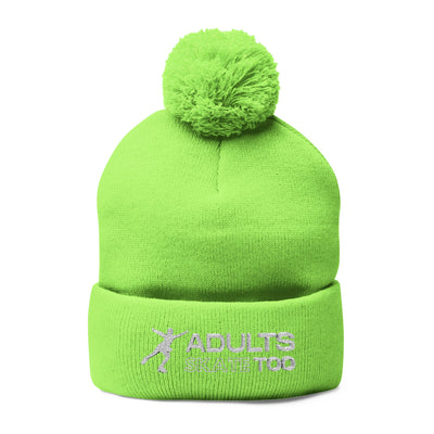 Adults Skate Too Pom Embroidered Beanie