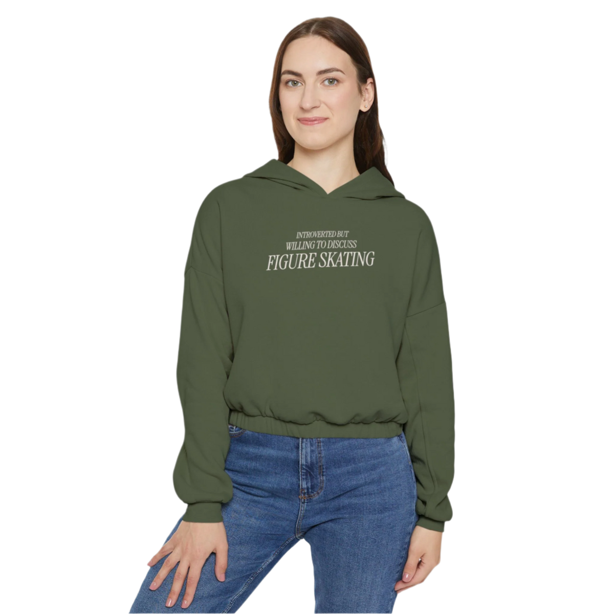 Introverted but Willing to Discuss Skating Cinched Hoodie - Adults Skate Too LLC