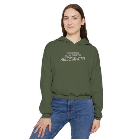 Introverted but Willing to Discuss Skating Cinched Hoodie - Adults Skate Too LLC