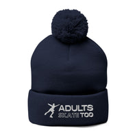 Adults Skate Too Pom Embroidered Beanie