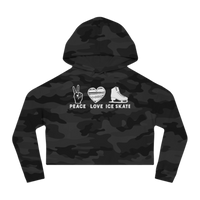 Peace Love Skate Cropped Hooded Sweatshirt - Adults Skate Too LLC