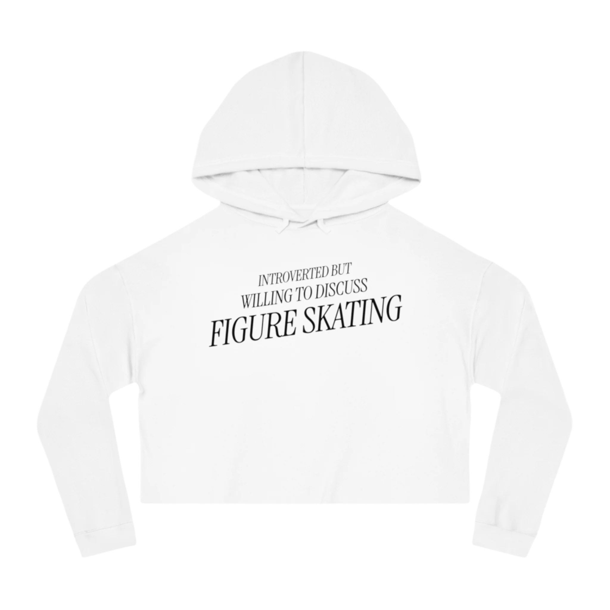 Introverted But Willing To Discuss Skating Cropped Hoodie - Adults Skate Too LLC