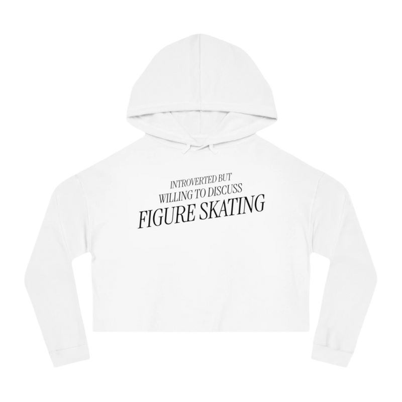 Introverted But Willing To Discuss Skating Cropped Hoodie - Adults Skate Too LLC