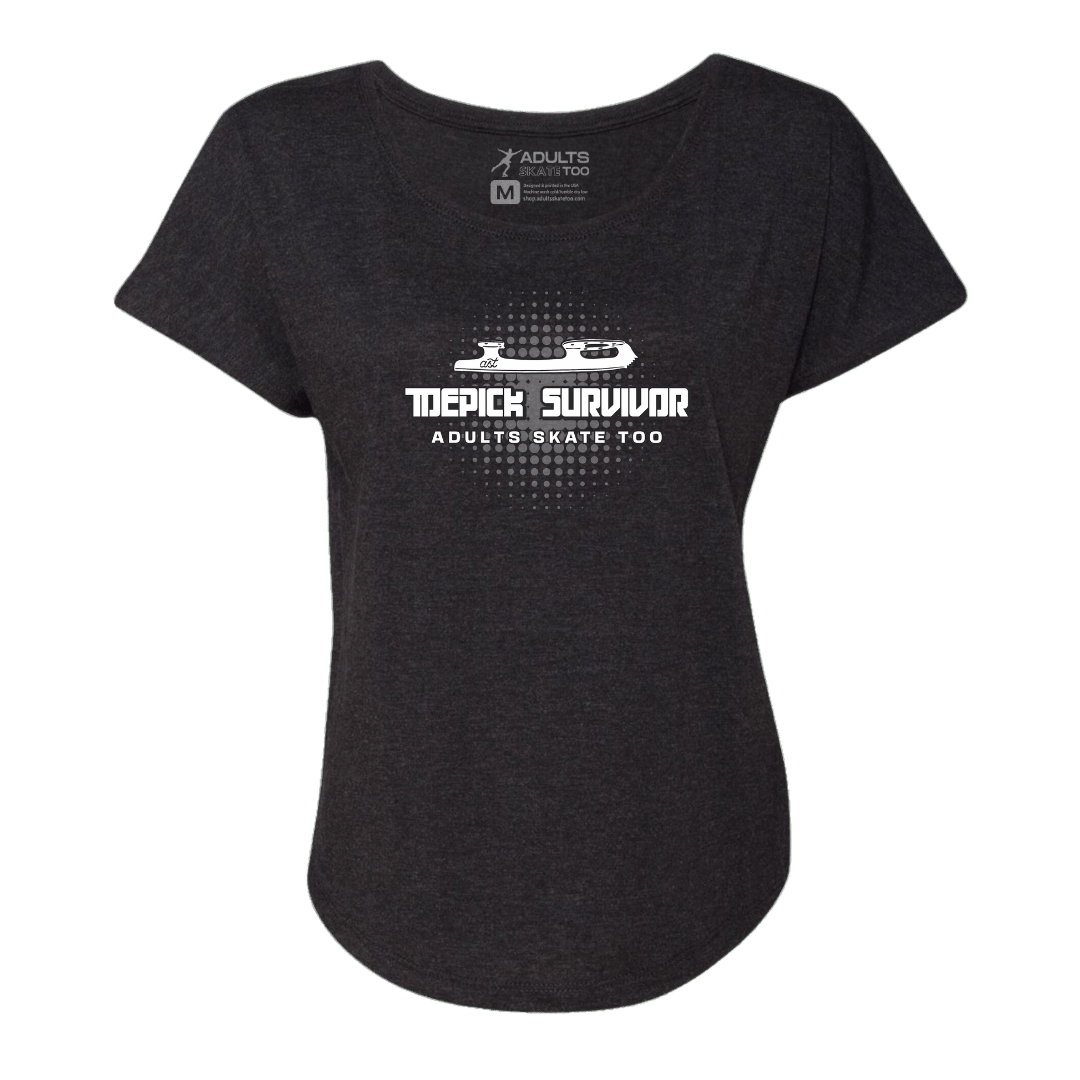 Toepick Survivor Dolman Tee - Adults Skate Too LLC