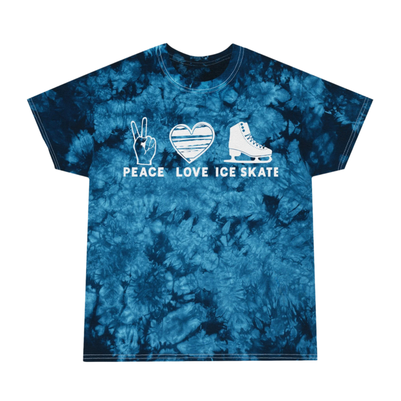 Peace Love Ice Skate Tie-Dye Tee - Adults Skate Too LLC