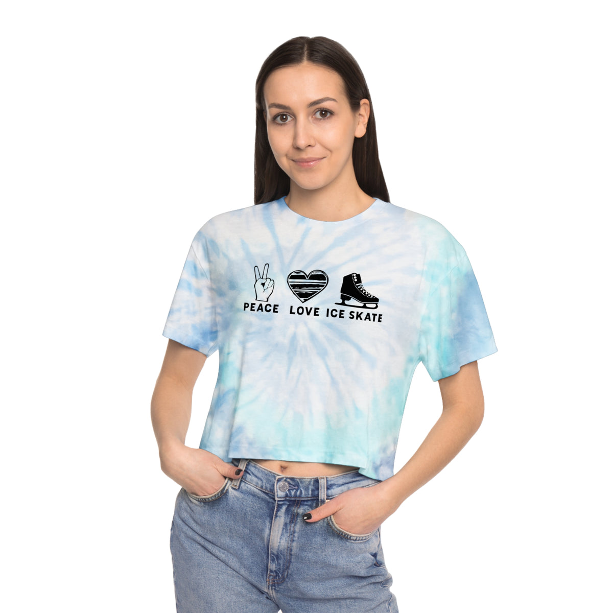 Peace Love Skate Women's Tie-Dye Crop Tee - Adults Skate Too LLC