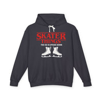Black hoodie with red and white text and graphics on a white background