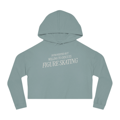 Introverted But Willing to Discuss Figure Skating Cropped Hoodie - Adults Skate Too LLC