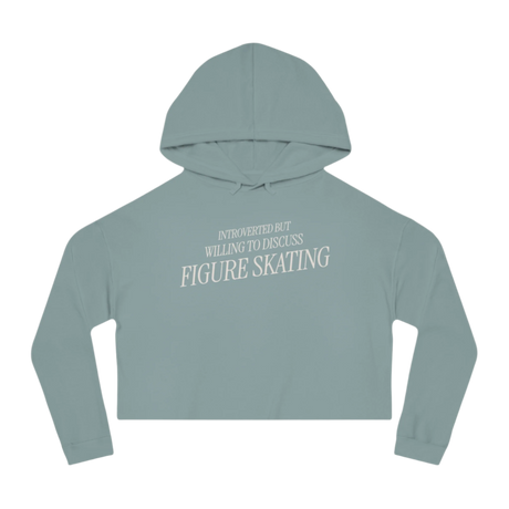 Introverted But Willing to Discuss Figure Skating Cropped Hoodie - Adults Skate Too LLC