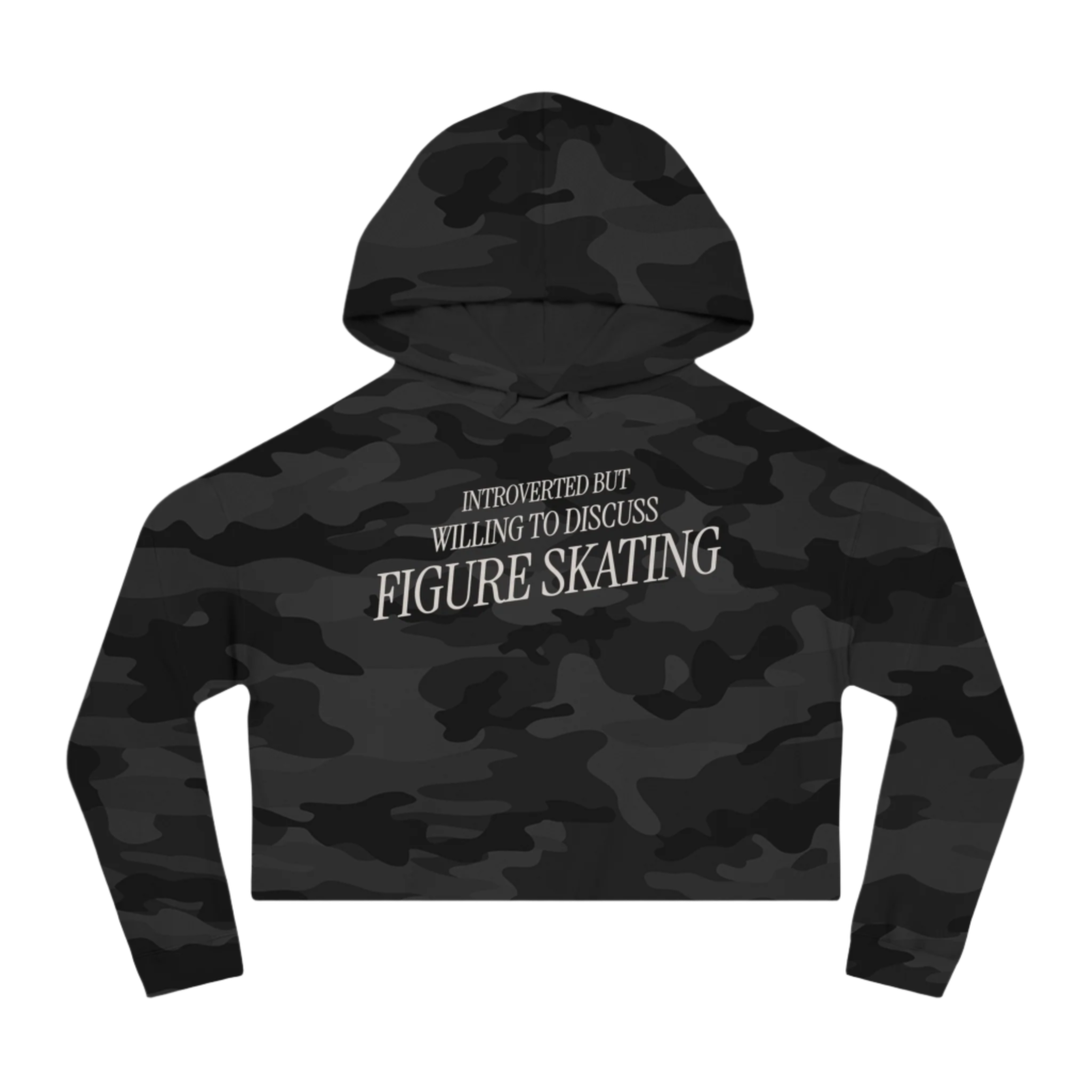 Introverted But Willing To Discuss Skating Cropped Hoodie - Adults Skate Too LLC