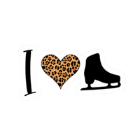 I ❤️ Skating Leopard Vinyl Sticker - Adults Skate Too LLC