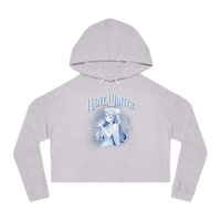 I Love Winter Cropped Hooded Sweatshirt