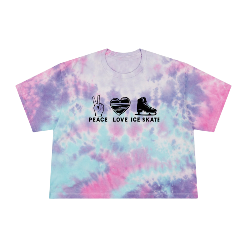 Peace Love Skate Women's Tie-Dye Crop Tee - Adults Skate Too LLC