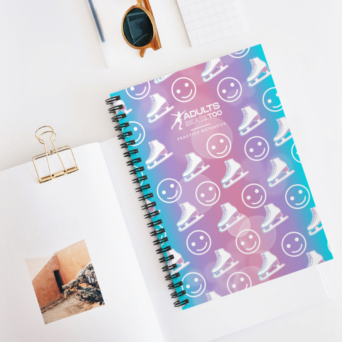 Emoji Ice Skating Spiral Notebook