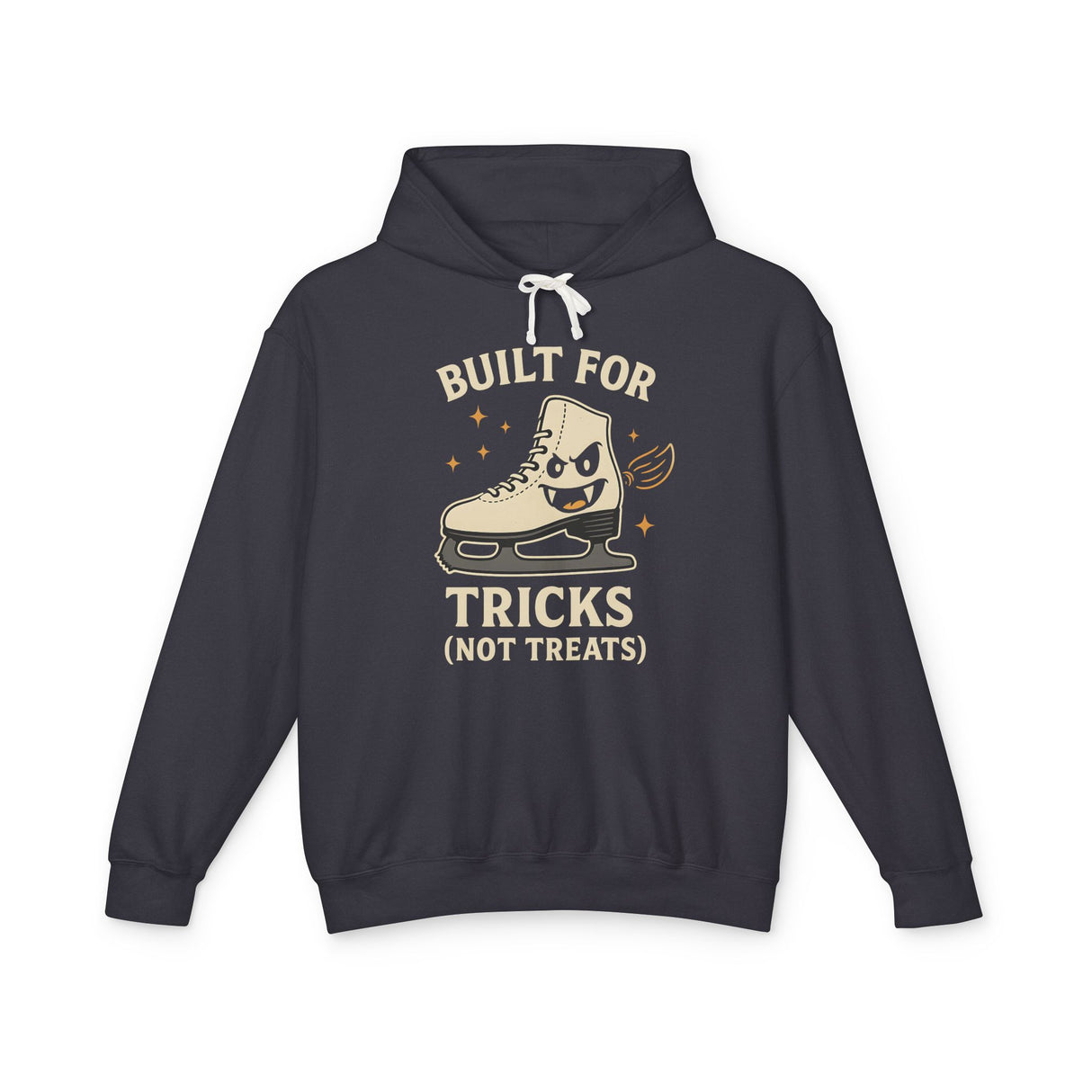 Black hoodie with a graphic of a boot and text on a white background