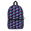 Backpack with colorful pattern on a white background