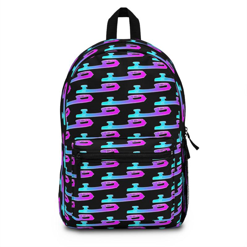 Backpack with colorful pattern on a white background