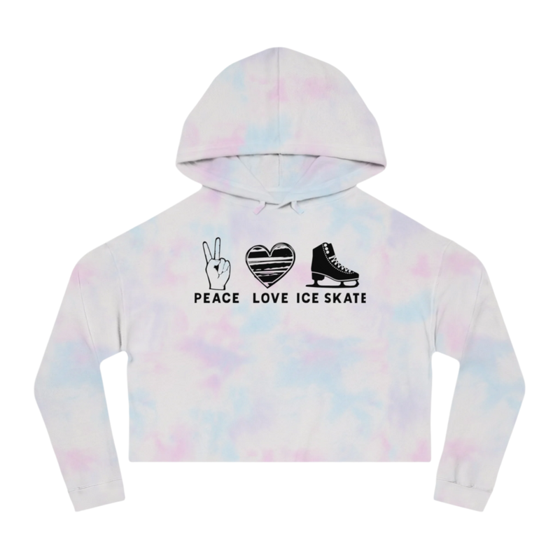 Peace Love Skate Cropped Hooded Sweatshirt - Adults Skate Too LLC