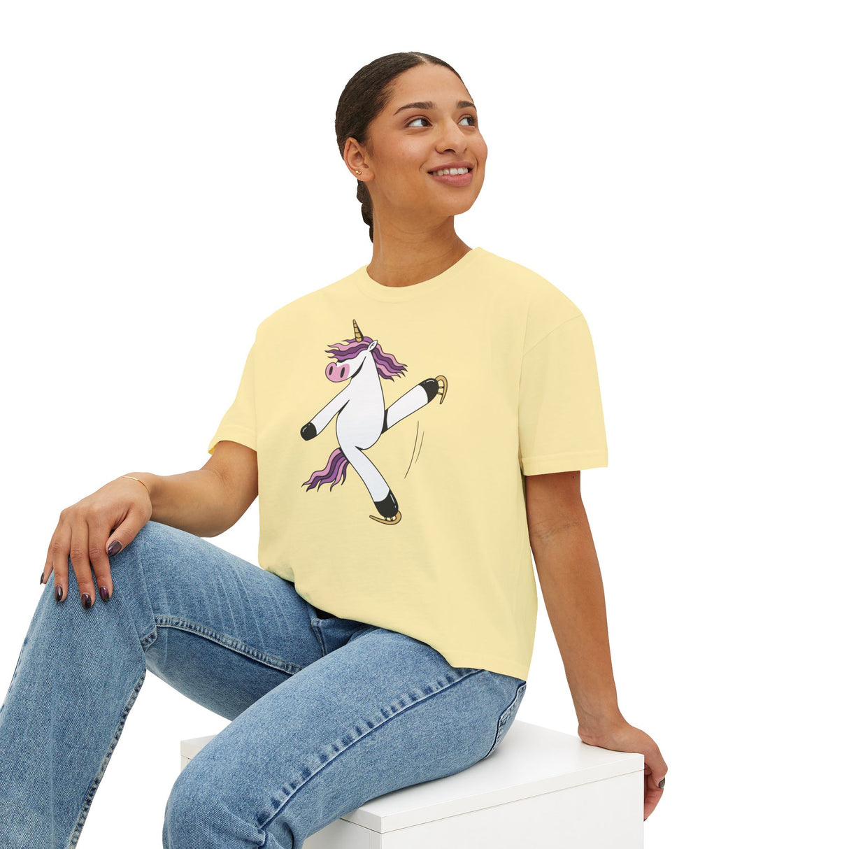 Skating Unicorn Women's Boxy Tee