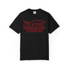 Skater Things T-Shirt in Black, front, with red outline lettering and a skate blade