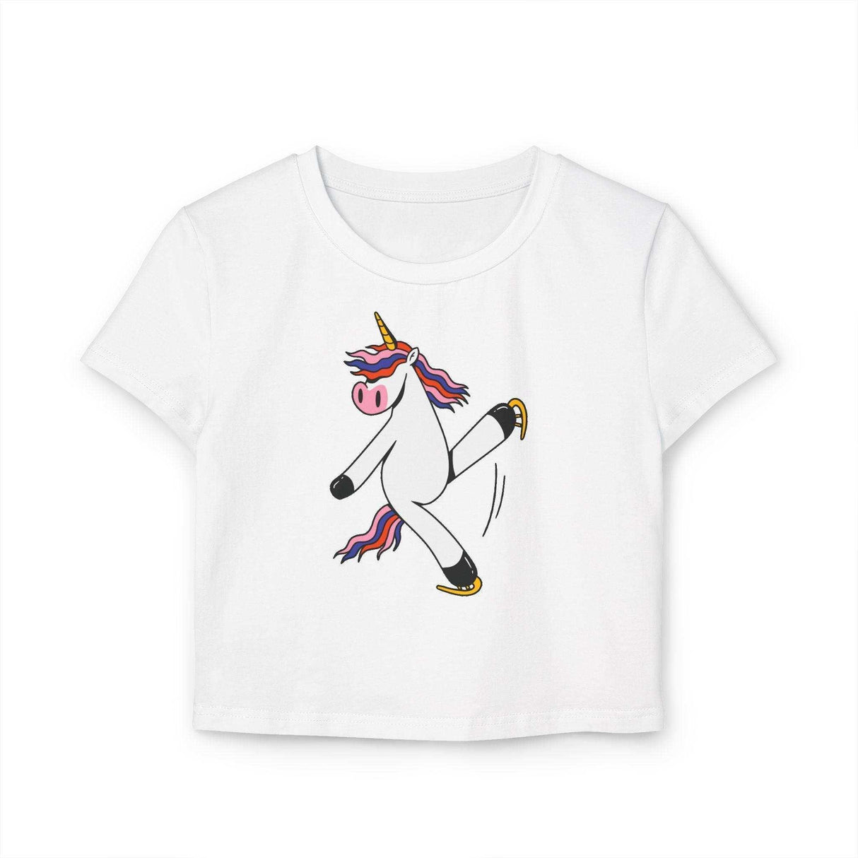 Unicorn Women's Baby Tee - Adults Skate Too LLC