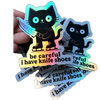 Be Careful I Have Knife Shoes Cat Sticker