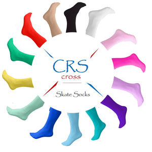 CRS Cross Figure Skate Socks (2 Pair) - Knee High Tights For Skating