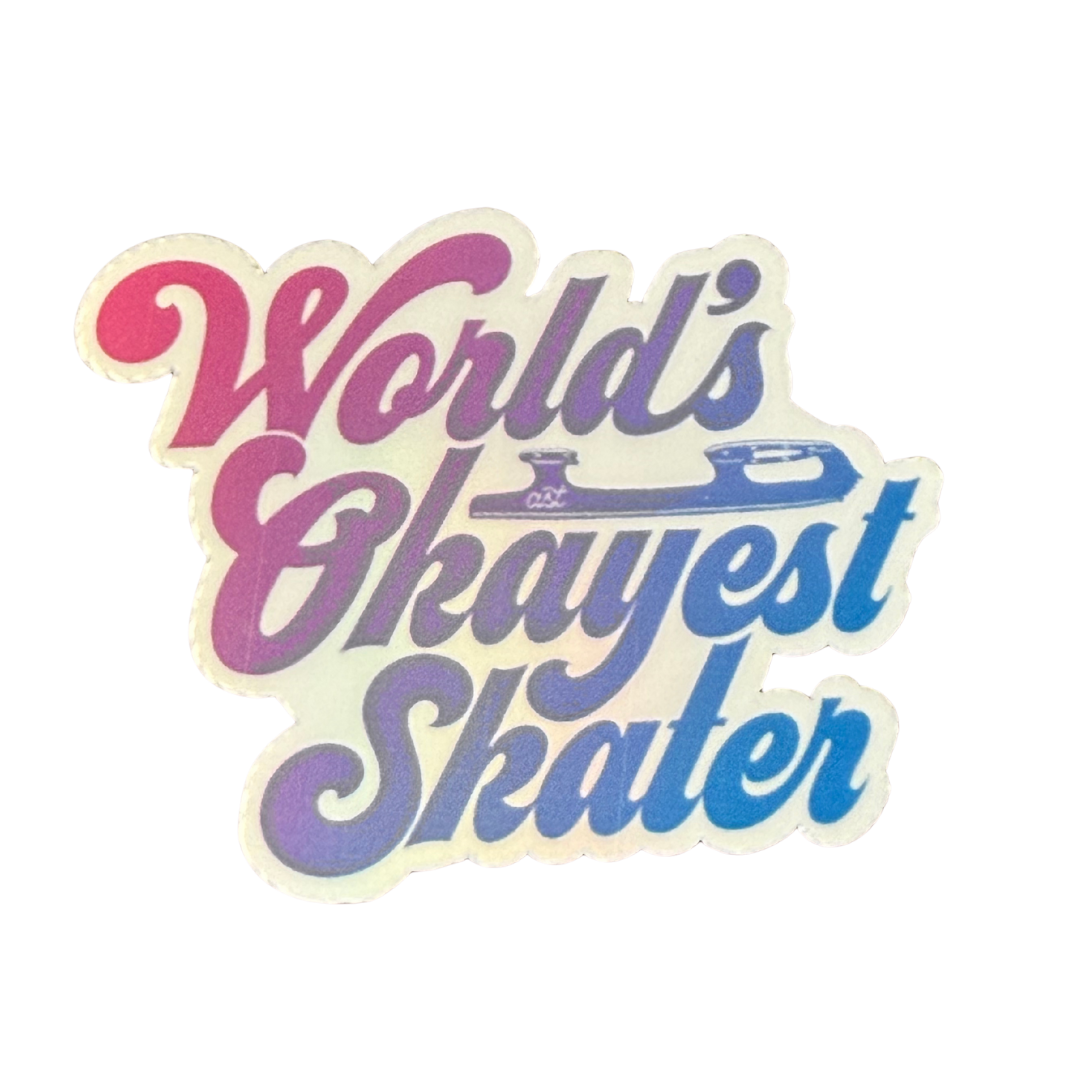 World's Okayest Skater Vinyl Sticker