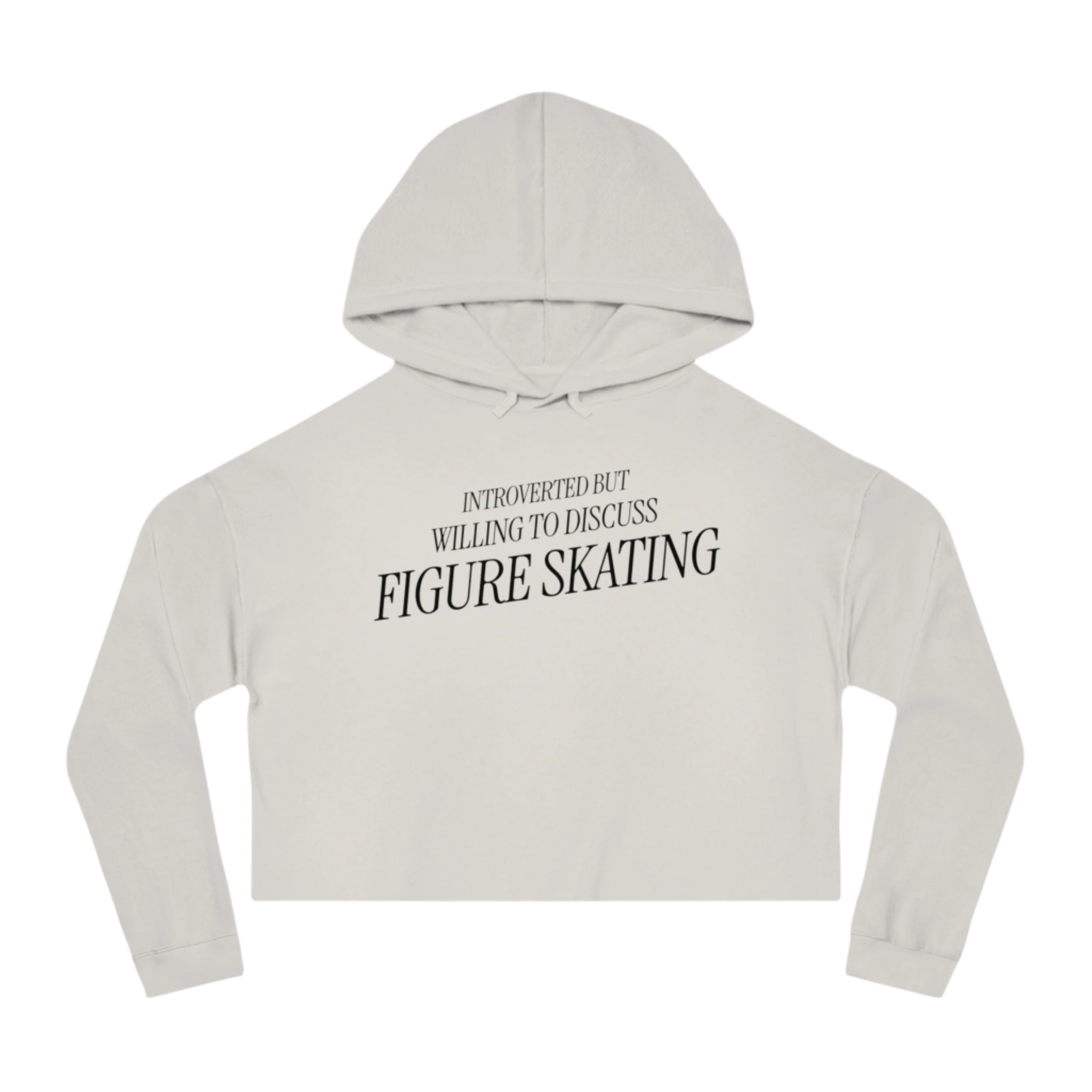 Introverted But Willing To Discuss Skating Cropped Hoodie - Adults Skate Too LLC