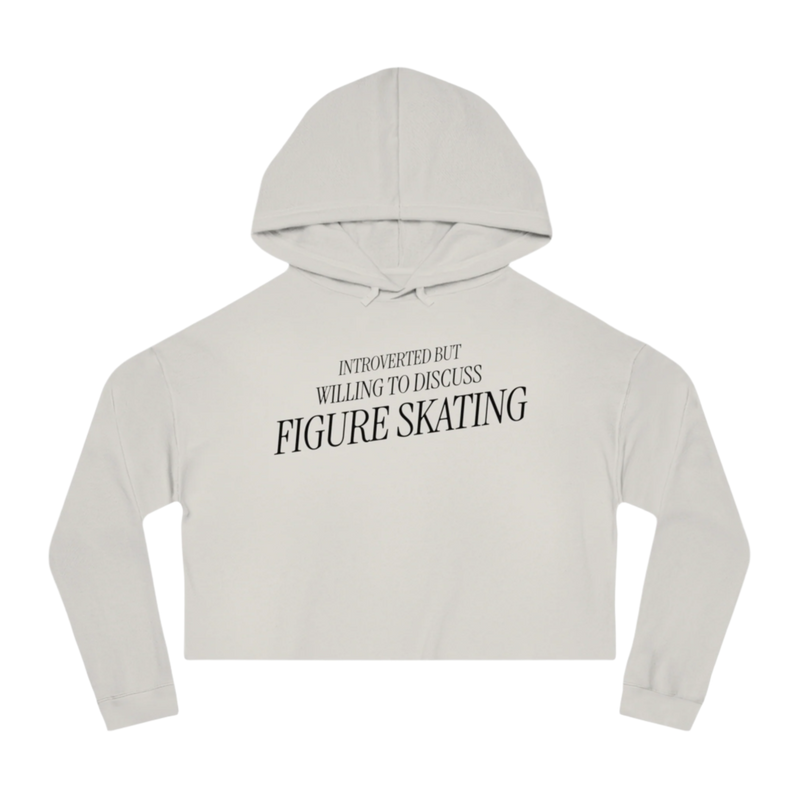 Introverted But Willing To Discuss Skating Cropped Hoodie - Adults Skate Too LLC