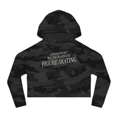 Introverted But Willing to Discuss Figure Skating Cropped Hoodie - Adults Skate Too LLC