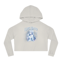 I Love Winter Cropped Hooded Sweatshirt