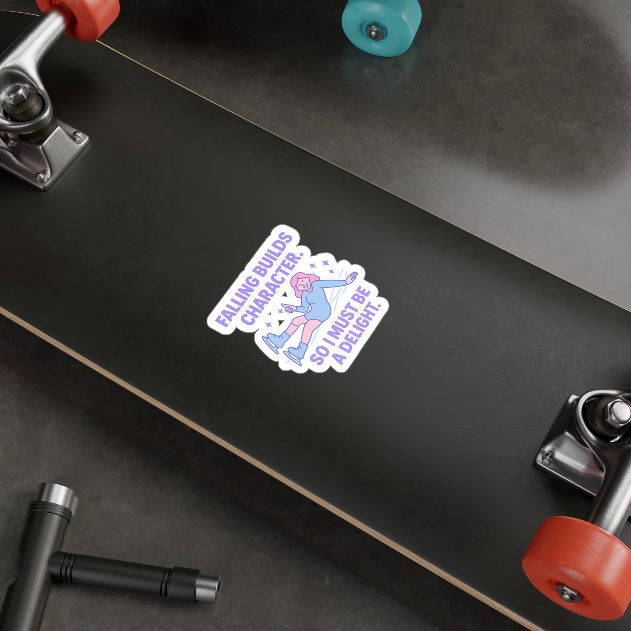 Falling Builds Character Vinyl Sticker