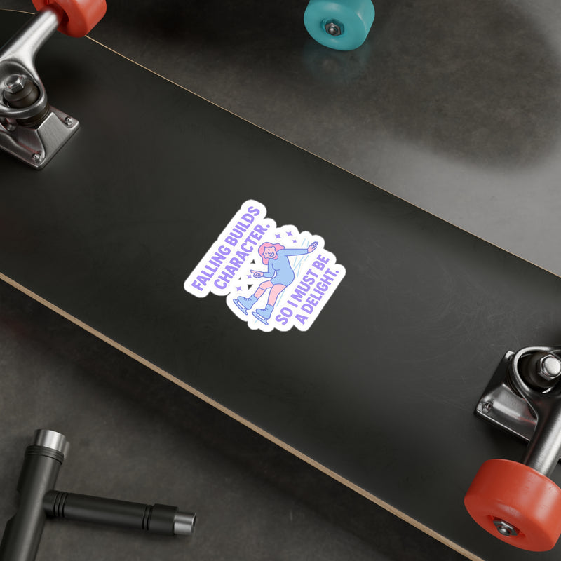 Falling Builds Character Vinyl Sticker