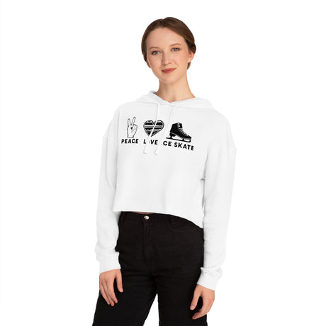 Peace Love Skate Cropped Hooded Sweatshirt - Adults Skate Too LLC