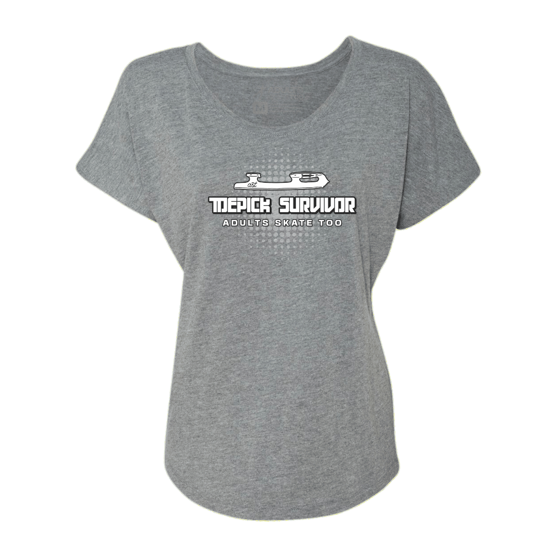 Toepick Survivor Dolman Tee - Adults Skate Too LLC