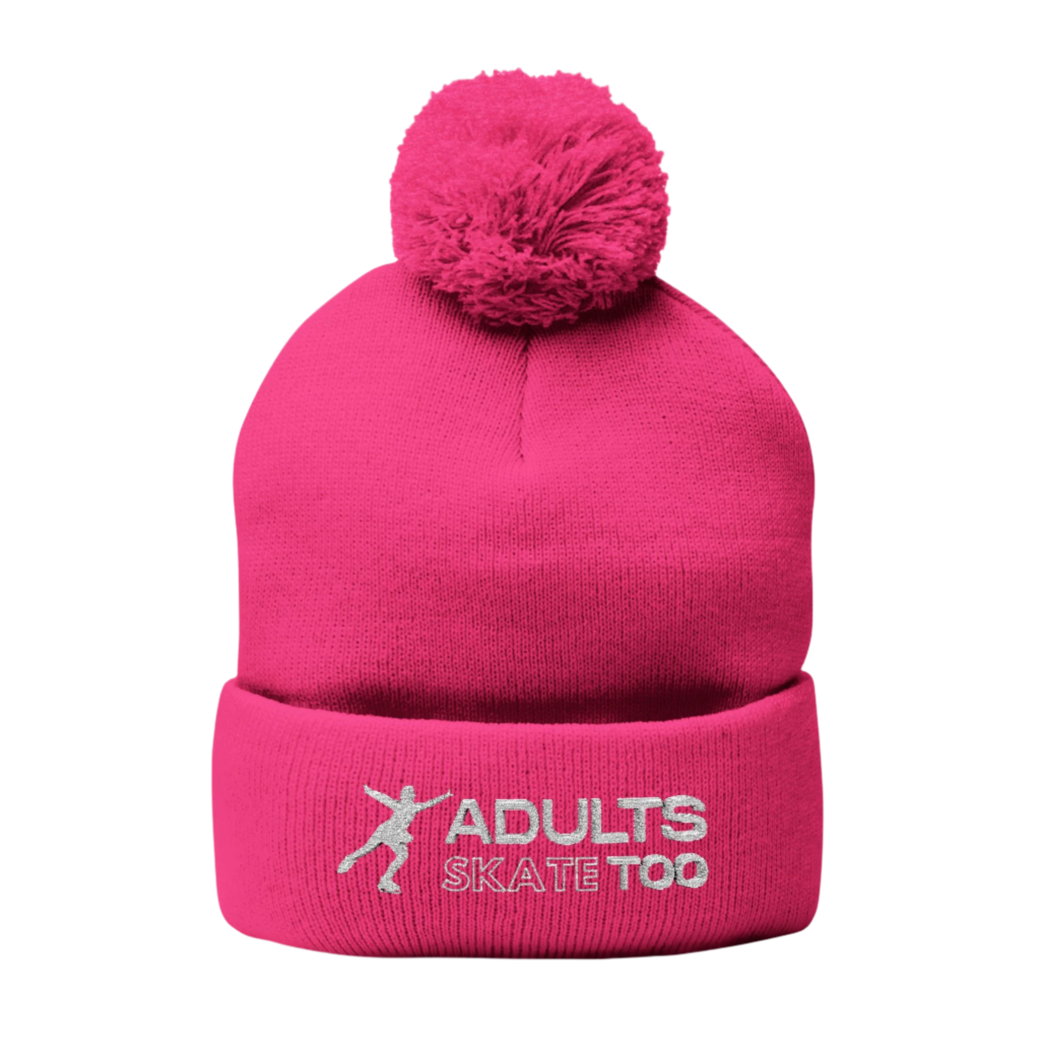 Adults Skate Too Pom Embroidered Beanie