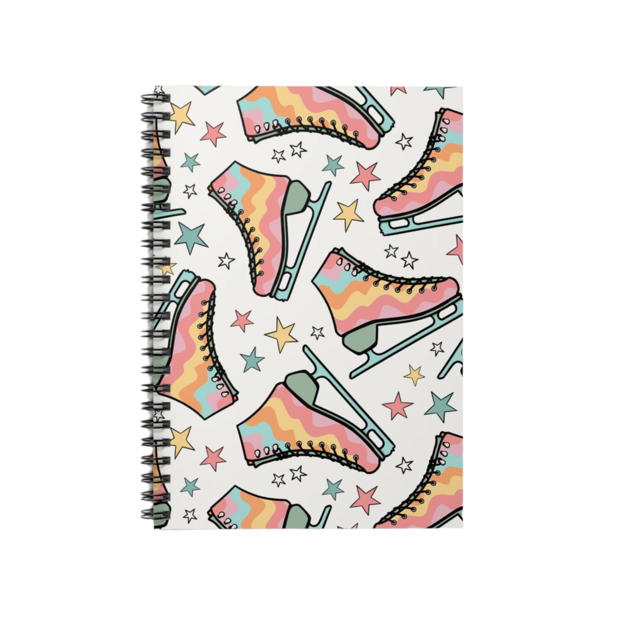 Skate The Rainbow Spiral Notebook