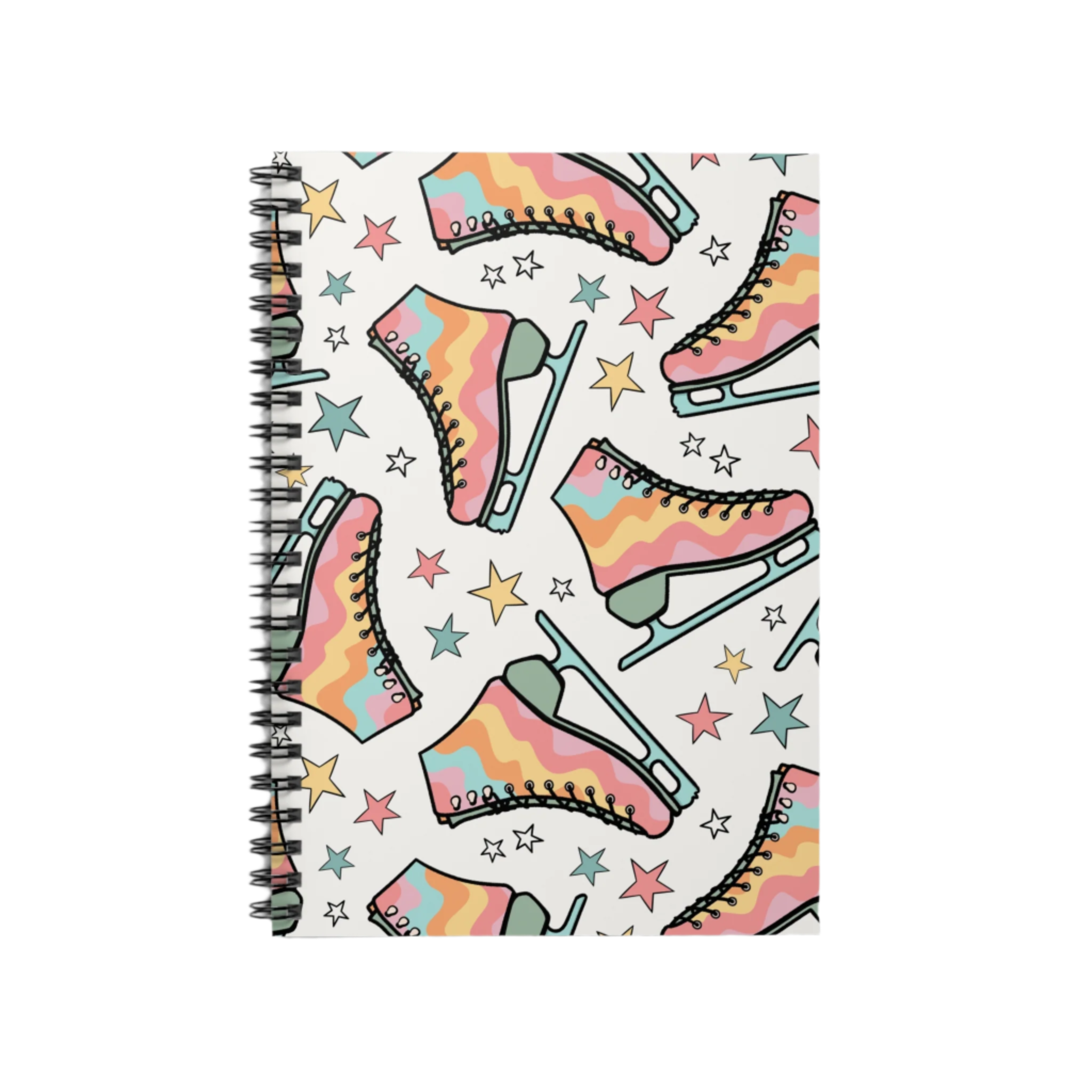 Skate The Rainbow Spiral Notebook