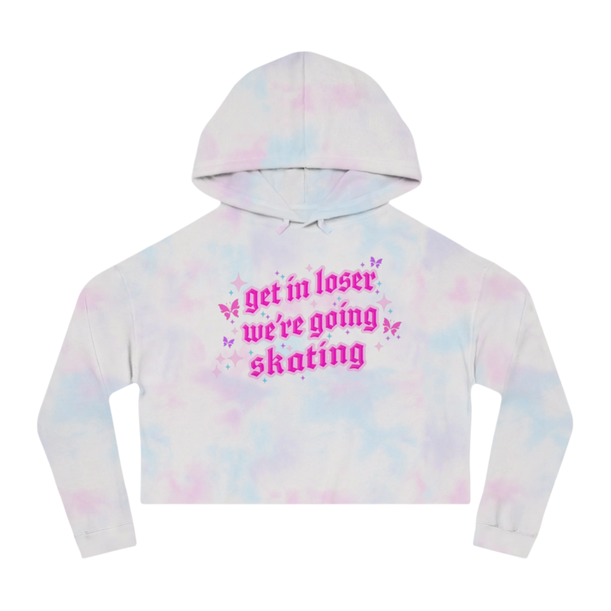 Get In Loser We're Going Skating Cropped Hoodie - Adults Skate Too LLC