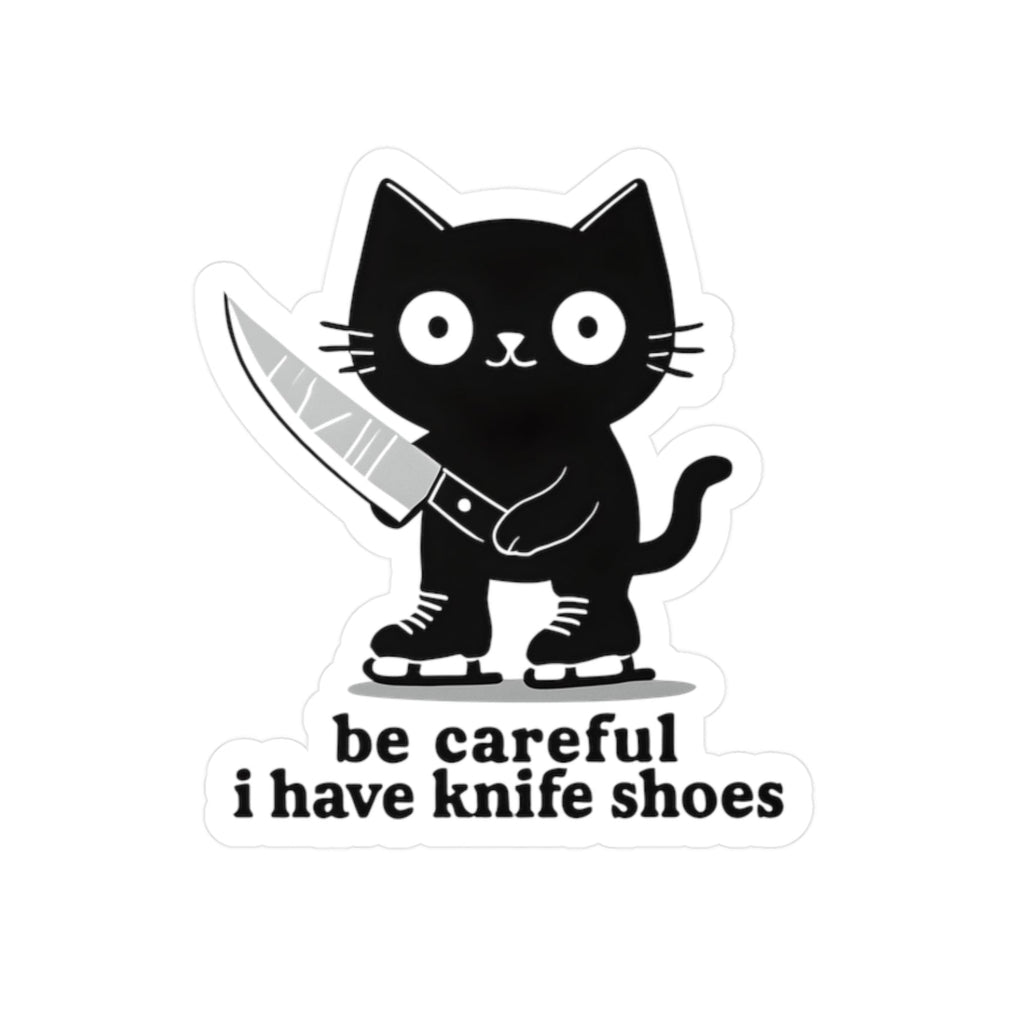 Knife Shoes Cat Vinyl Sticker - Adults Skate Too LLC